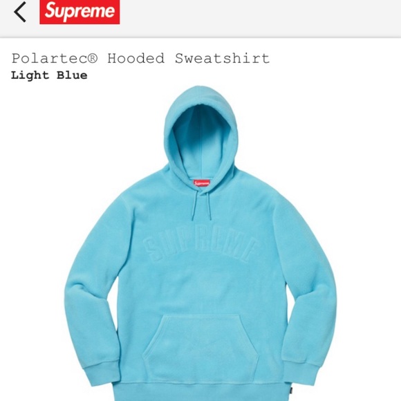 Supreme | Other | Supreme Blue Polartec Hoodie | Poshmark